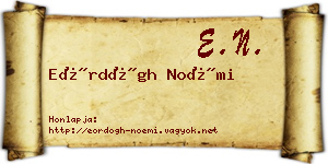 Eördögh Noémi névjegykártya