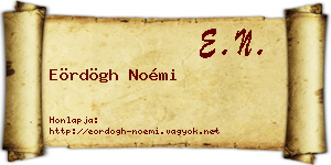 Eördögh Noémi névjegykártya